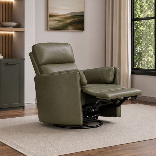 Parker House® Radius Lyric Sage Leather Power Swivel Glider Recliner P1-4