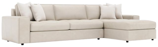 Bernhardt Nest Bernhardt Living 2-Piece Beige Leather Right-Arm Facing Sectional-0