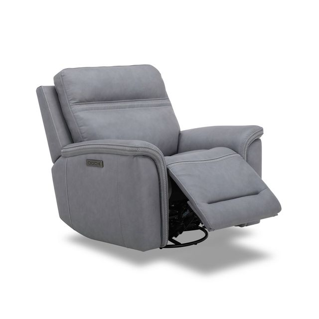 Liberty Cooper Blue Gray Leather Power Recliner-1