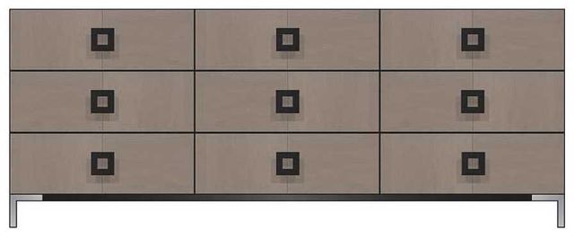Country View Woodworking Customizable American Modern 84" Square Black 9-Drawer Metal Legs Dresser-0