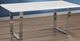 Titus Furniture T3360 High Gloss White Dining Table with Silver Base -0
