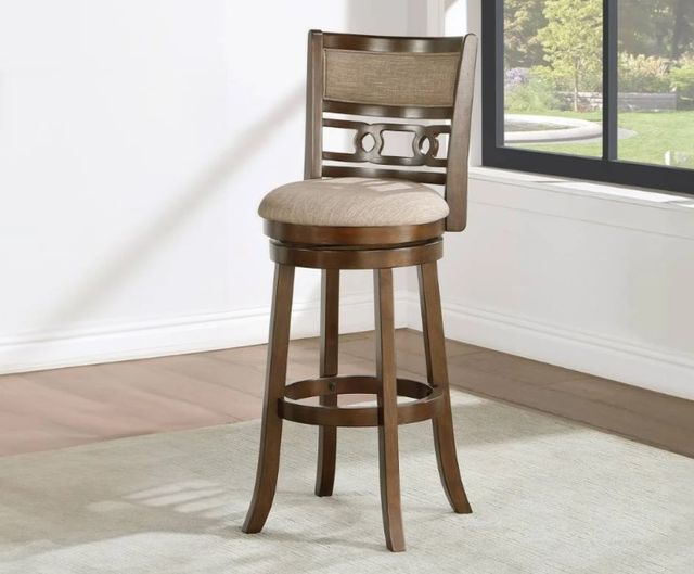 New Classic® Home Furnishings Gia Brown/Cherry Swivel Bar Stool-1