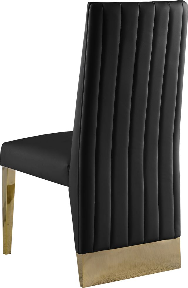 Meridian Furniture Porsha Black/Gold Vegan Leather Dining Chair-2