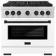 ZLINE Autograph Edition 36" Stainless Steel Pro Style Gas Range with White Matte Door and Matte Black Accents -0