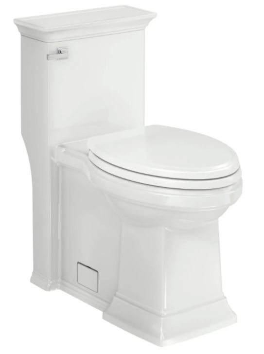 American Standard Town Square® S White One-Piece Chair Height Elongated Toilet with Seat-0