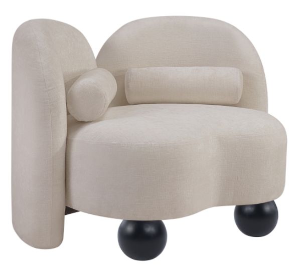 Meridian Furniture Daphne Beige Chenille Fabric Accent Chair-0
