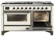 Ilve® Majestic III 60" Antique White Pro Style Dual Fuel Natural Gas Range with Triple Glass Door and Burnished Trim-4
