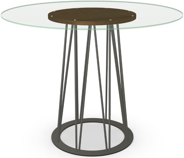 Amisco Customizable Calypso 36" Flat Edge Glass Top Round Counter Height Table -0