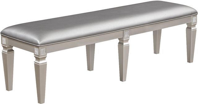 Crown Mark Klina Gray/Silver Dining Bench-0