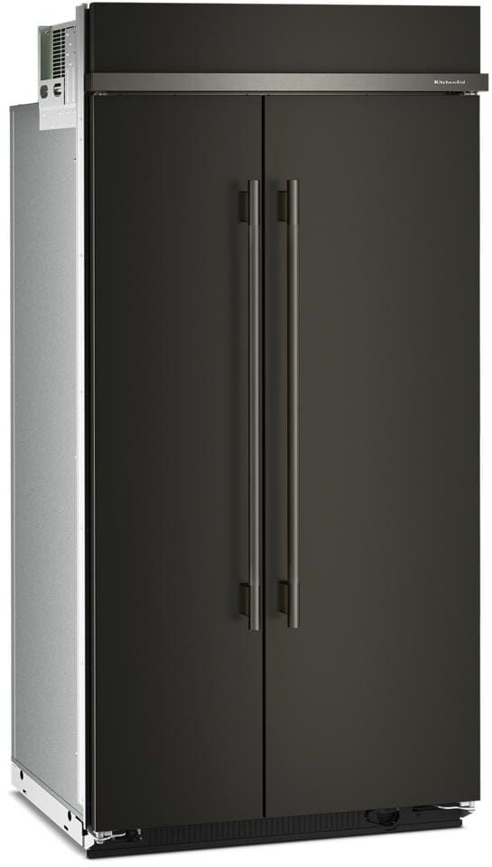 KitchenAid® 42" 25.5 Cu. Ft. Black Ore Built In Side-by-Side Refrigerator with Platinum Interior-1