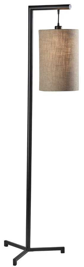 Adesso® Reggie Black Floor Lamp-0