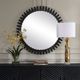 Uttermost® Jael Satin Black Round Iron Bands Mirror-1