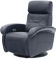 Fornirama 90 Blue Power Swivel Rocker Recliner with Power Adjustable Headrest-0