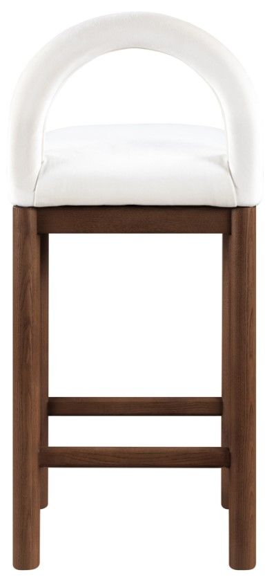 Meridian Furniture Conrad Brown Walnut/Cream Upholstered Counter Stool-3