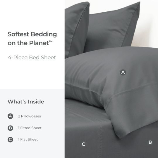 Cariloha Retreat 4-Piece Laguna Blue Lyocell California King Sheet Set-4