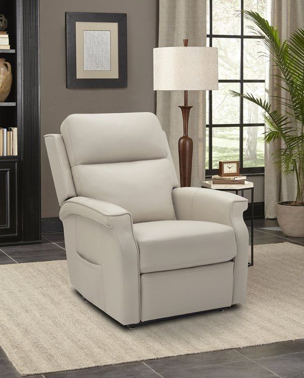 BarcaLounger® Lena Rainer Dove Leather Power Lift Recliner-2