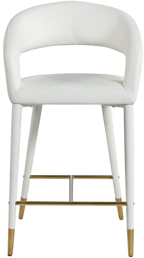 Meridian Furniture Destiny White Faux Leather Stool-2