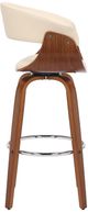 Armen Living Julyssa Cream/Walnut Swivel Bar Stool-3