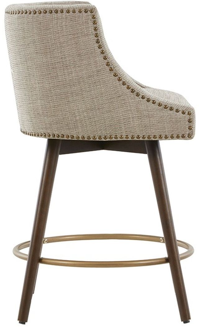 Olliix by Madison Park Grey Mateo Swivel Counter Stool-2