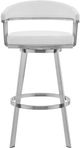 Armen Living Chelsea Brushed Stainless Steel/White Swivel Bar Stool-3