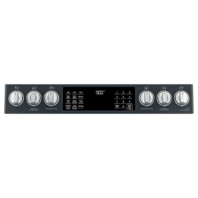 Café™ 30" Matte Black Slide-In Dual Fuel Range-1