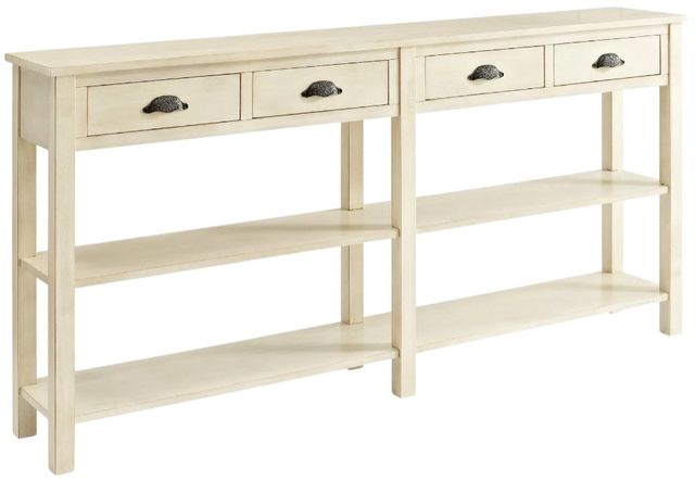 Powell® Antique Cream Crackle Console Table-0