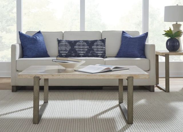 Modus Furniture Ariela Natural Coffee Table with Bronze Base-1