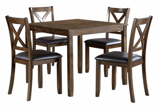 Mazin Furniture Hazel 5-Piece Dark Brown Dining Set-0