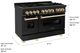 ZLINE Autograph Edition Legacy 48" Black Stainless Steel Pro-Style Dual Fuel Range with Two Electric Ovens and Polished Gold Accents-2