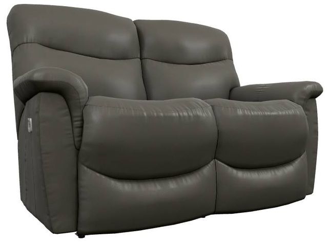 La-Z-Boy® James Charcoal Leather Power Reclining Loveseat with Headrest-0