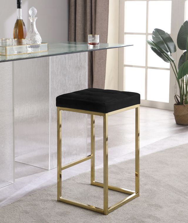 Meridian Furniture Nicola Black Velvet Counter Stool-3