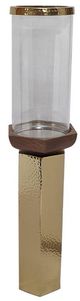 A & B Home Ares Clear/Gold Candle Holder-0