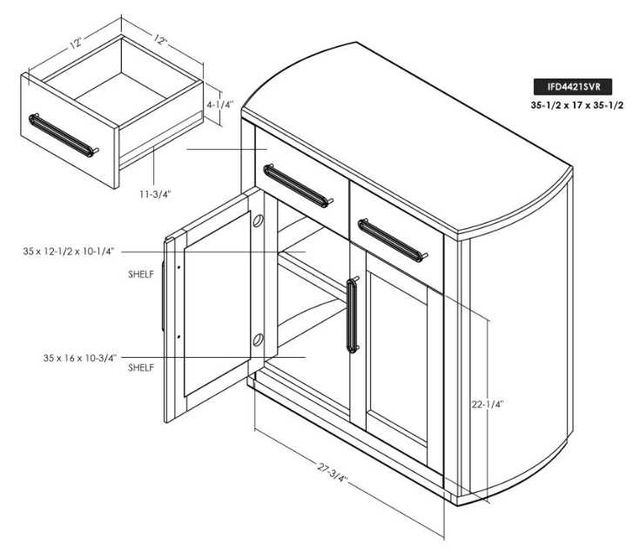 International Furniture Direct Balam Stained Dark Server-2