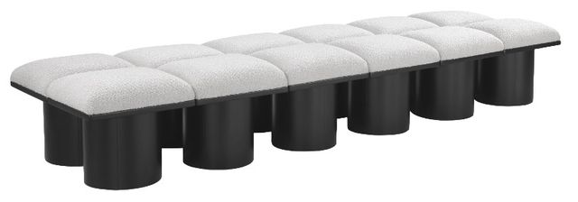 Meridian Furniture Pavilion 12-Piece Cream/Black 108" Modular Bench Set-0