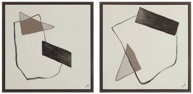 Renwil® Lacadie Brown 2-Piece Wall Painting Set -0