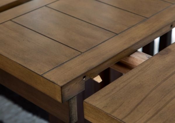 Signature Design by Ashley® Rylandeen Light Brown Counter Extendable Table with Dark Brown Base-4