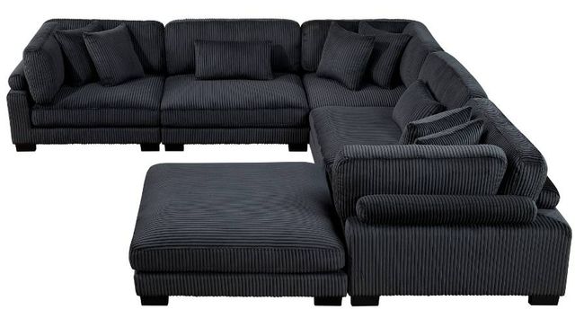 Homelegance® Traverse 6-Piece Black Modular Sectional with Ottoman-3
