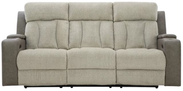 Signature Design by Ashley® Stately Check Sisal Power Reclining Sofa with Adjustable Headrest-1
