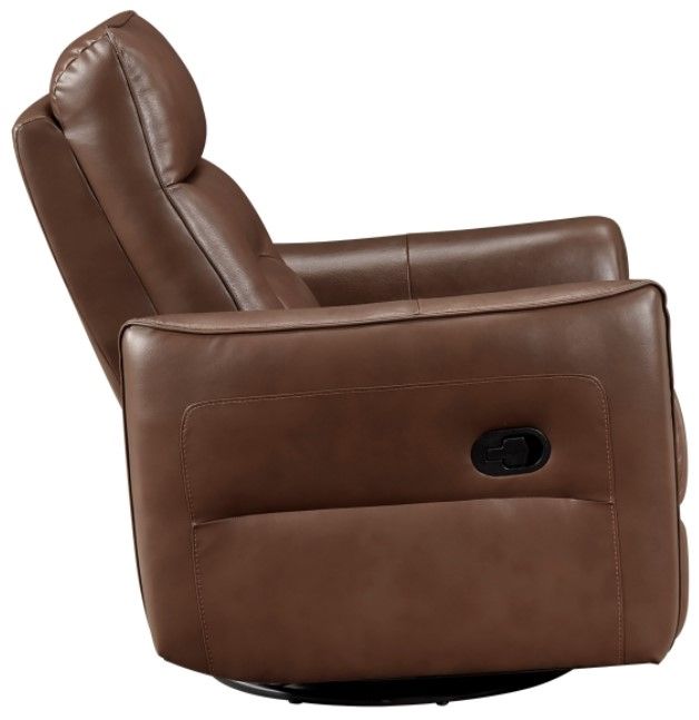 Homelegance® Thomas Toffee Brown Manual Swivel Glider Reclining Chair-3