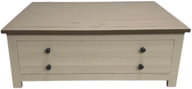 Million Dollar Rustic Taupe Storage Cocktail Table -0