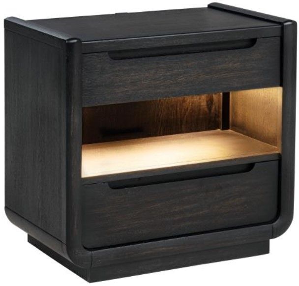 Coaster® Leandro Burnished Black Nightstand-0