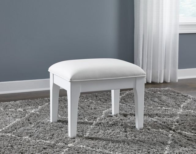Signature Design by Ashley® Chalanna White Vanity Stool-3