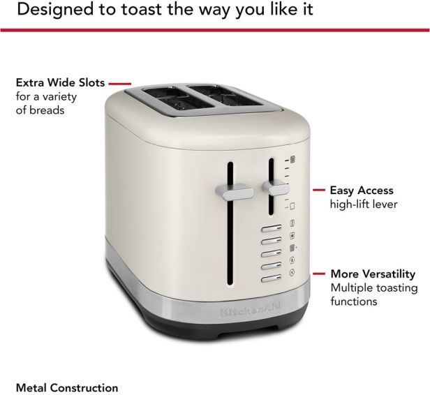 KitchenAid® 2 Slice Porcelain White Toaster-4