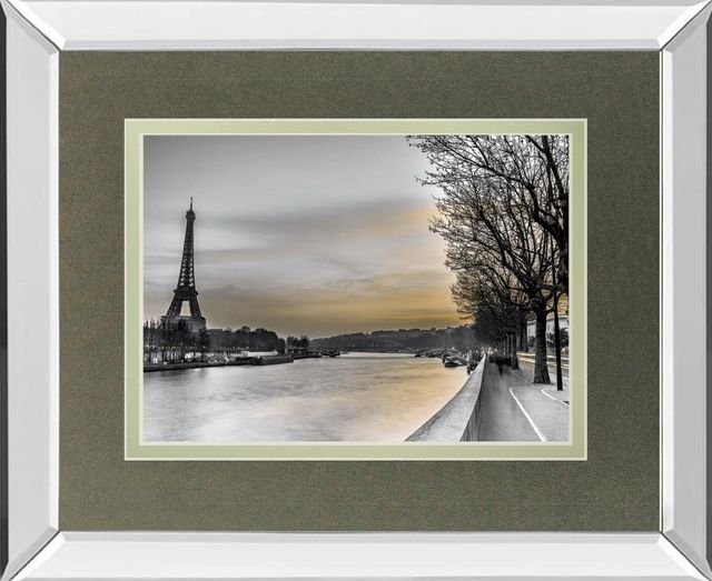 Classy Art River Seine and the Eiffel Tower by Assaf Frank Mirror Framed Wall Art-0