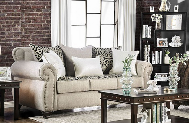 Furniture of America Sinatra Light Mocha Champagne Sofa Furniture Express Valdosta GA