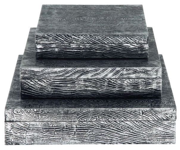 Signature Design by Ashley® Keldy 3-Piece Antique Pewter Box Set-2