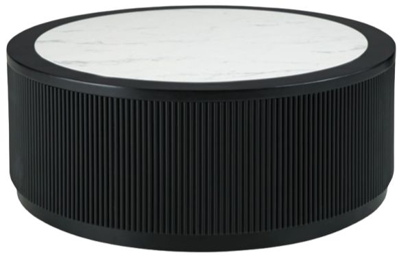Signature Design by Ashley® Grayman White Cocktail Table with Black Base-0