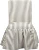 TOV Furniture Gertrude Khaki Linen Striped Skirted Dining Chair-3