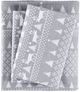 Olliix by Woolrich Grey Winter Frost King Flannel Cotton Sheet Set-0
