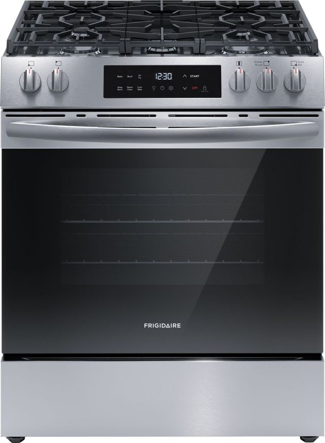 Frigidaire® 30" Stainless Steel Freestanding Front Control Gas Range with Air Fry-0
